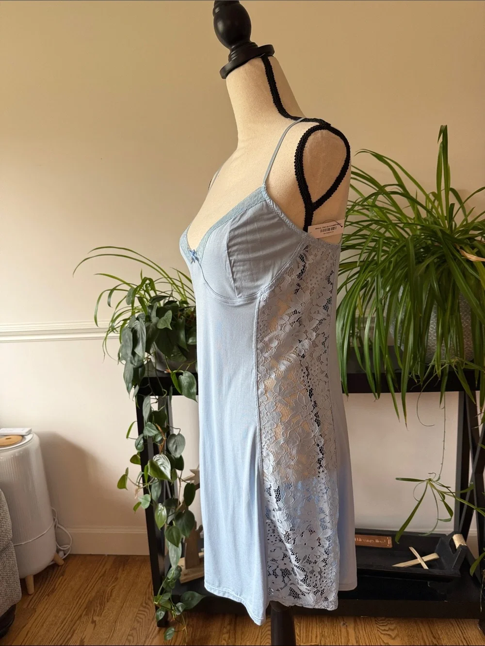 Adore Me Light Blue Lace-Trim Chemise